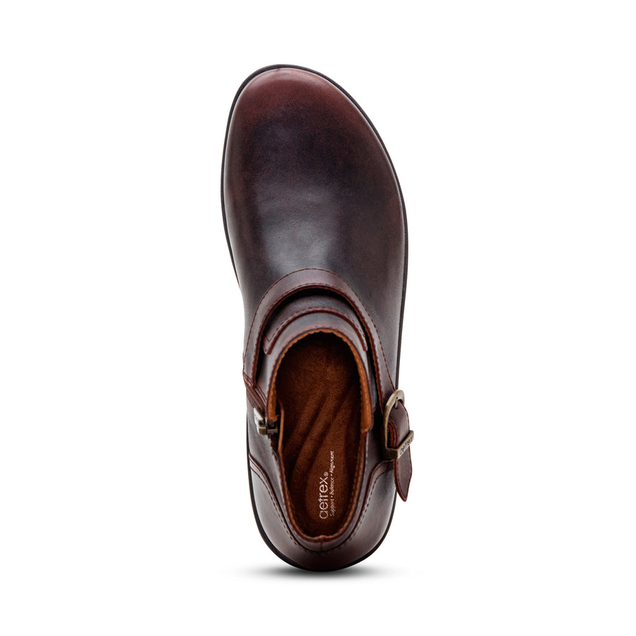 Aetrex Leah Buckle Bootie Cordovan