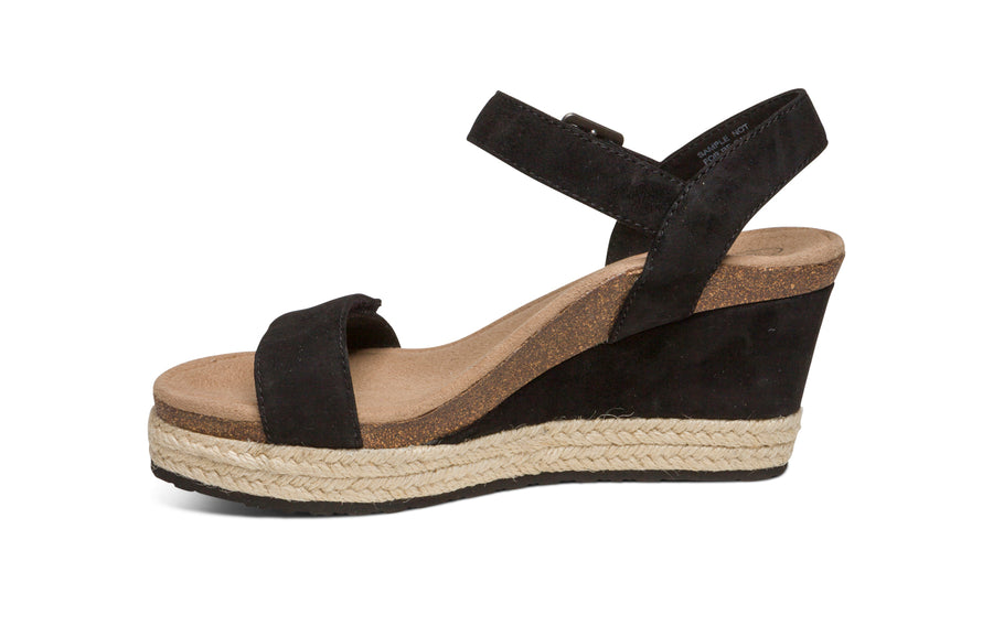 Aetrex Sydney Espdrll Qtr Strp Black