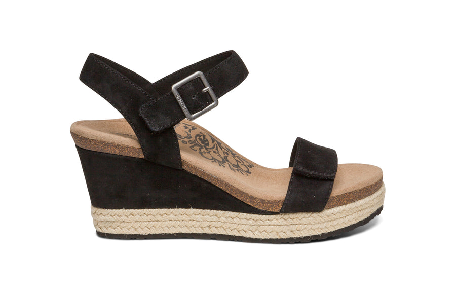 Aetrex Sydney Espdrll Qtr Strp Black