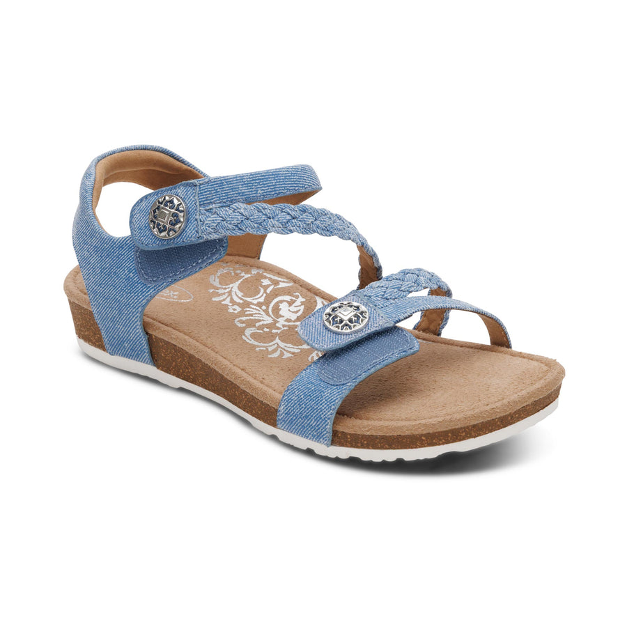 Aetrex Jillian Quarter Strap Denim