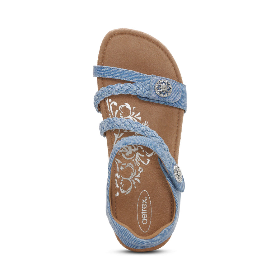 Aetrex Jillian Quarter Strap Denim