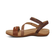Aetrex Gabby Adjustable Quarter Strap Sandal Cognac Multi