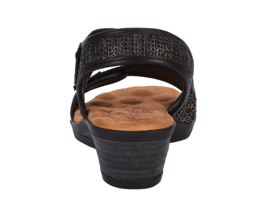 Ros Hommerson Kimmi Black Raffia / Black Leather