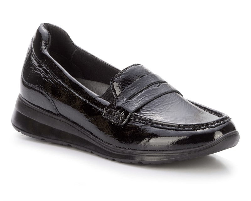 Ros Hommerson Dannon Black Crinkle Patent
