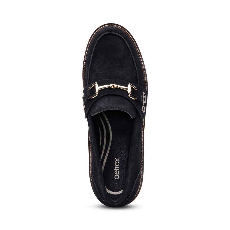 Aetrex Collette Loafer Black Suede