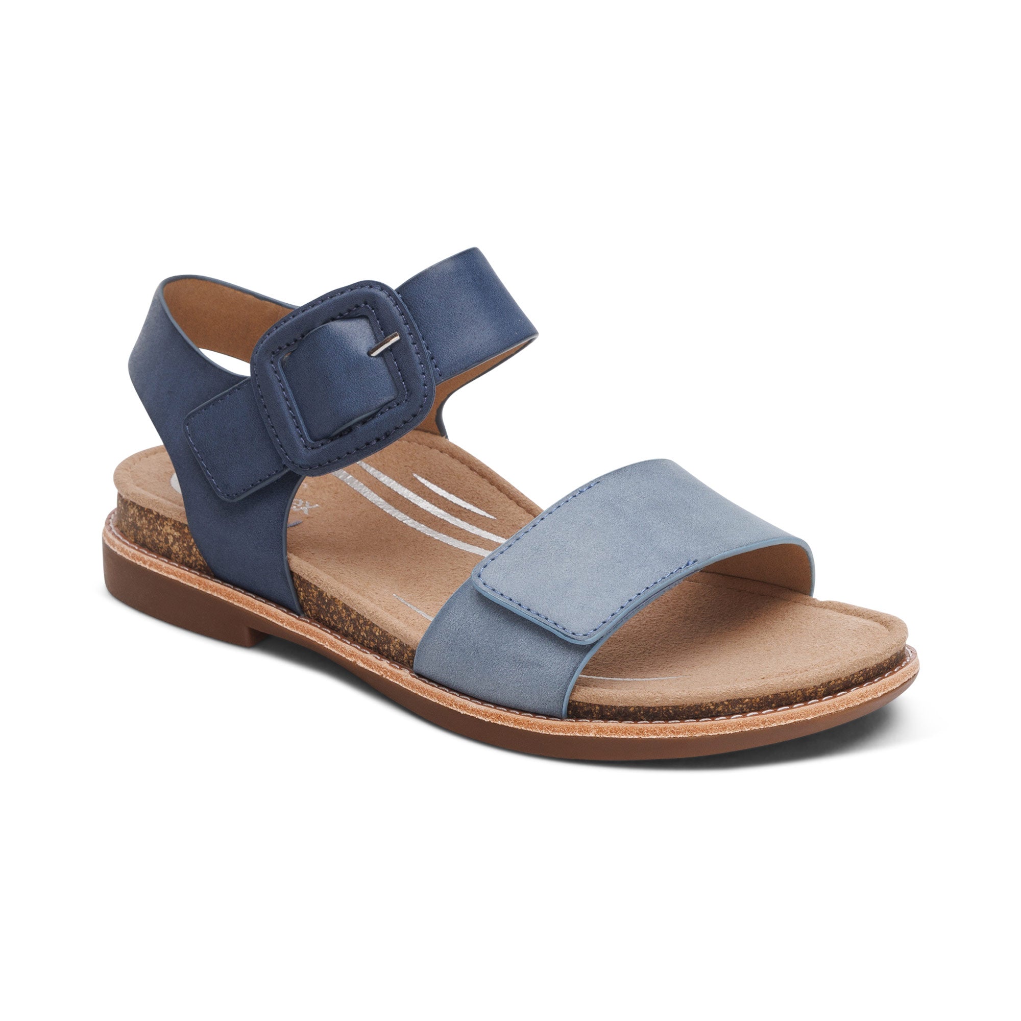 Aetrex Claire Quarter Strap Sandal Navy