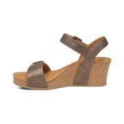 Aetrex Lexa Cork Wedge Quarter Strap Bronze