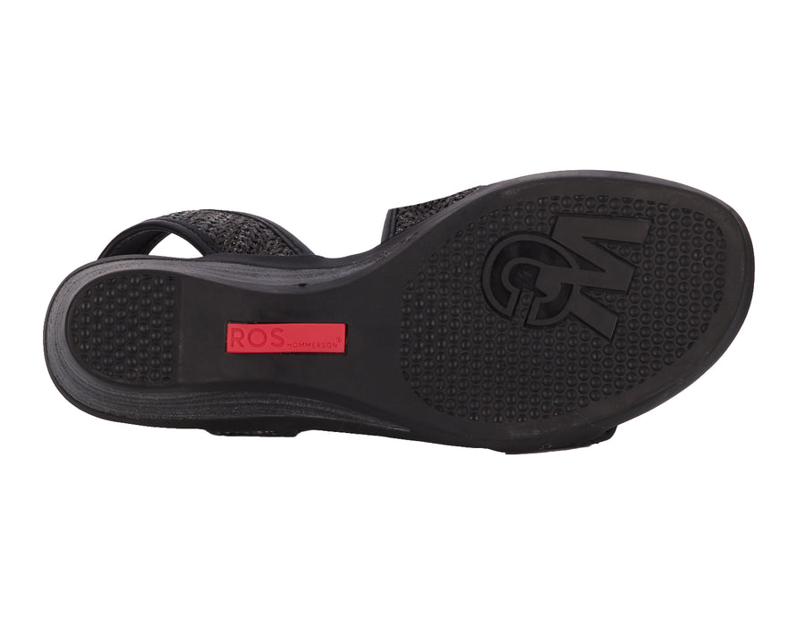 Ros Hommerson Kimmi Black Raffia / Black Leather