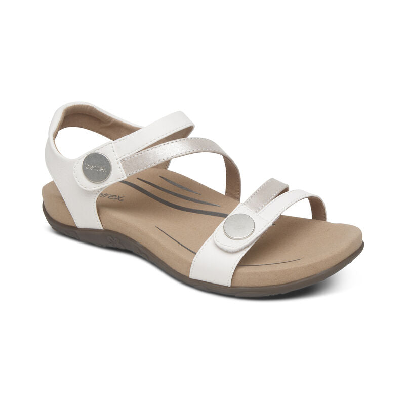 Aetrex Jess Quarter Strap White