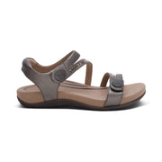 Aetrex Jess Qtr Strap Pewter Sparkle