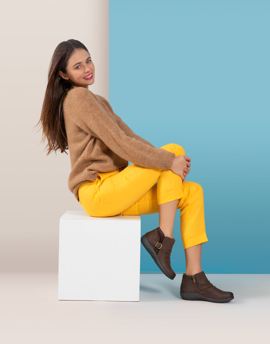 Aetrex Luna Ankle Boot Dark Earth
