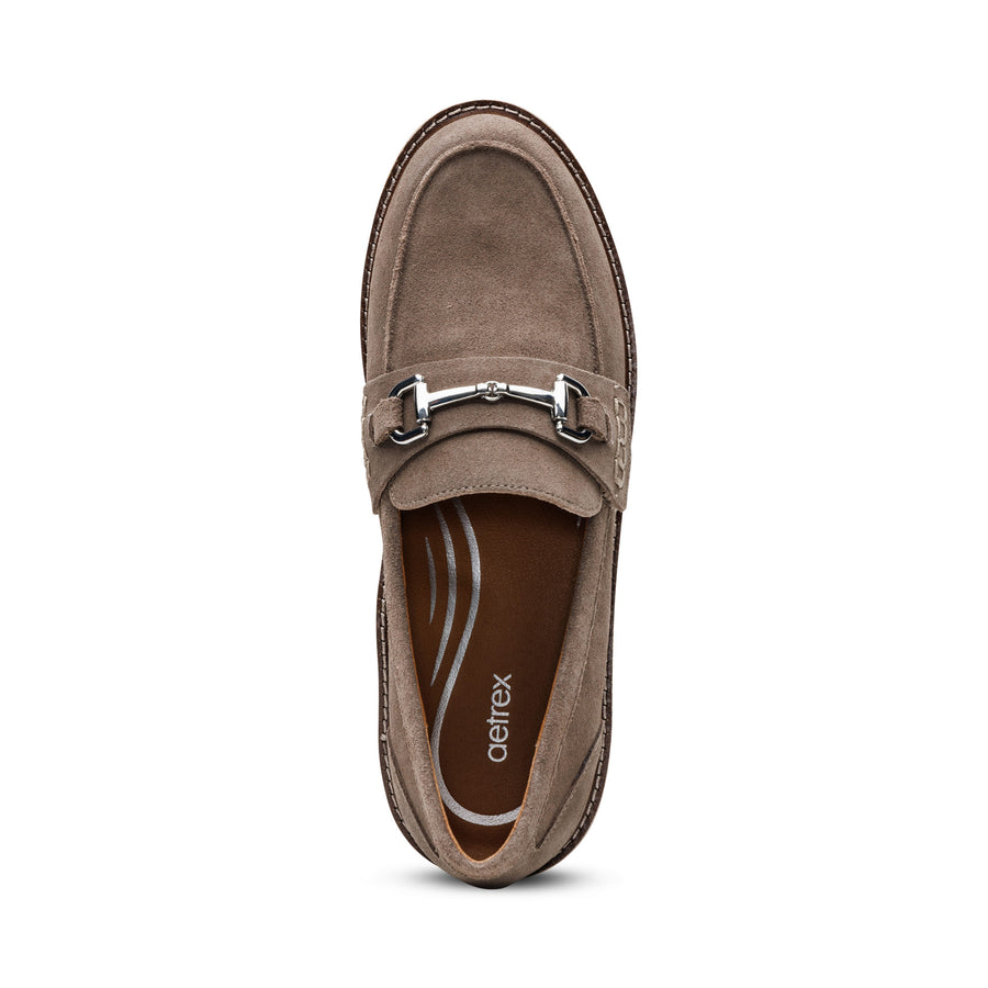 Aetrex Collette Loafer Taupe Suede