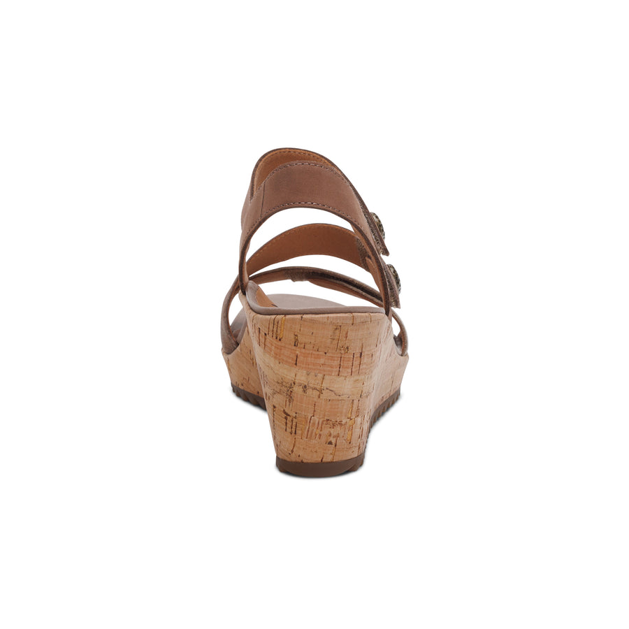 Aetrex Madelyn Wedge Taupe Multi