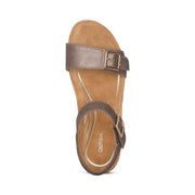Aetrex Lexa Cork Wedge Quarter Strap Bronze