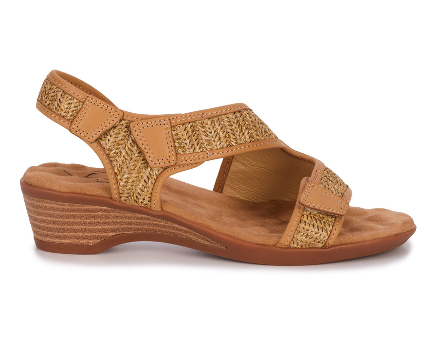 Ros Hommerson Kimmi Tan Raffia / Tan Leather (MSRP $120)