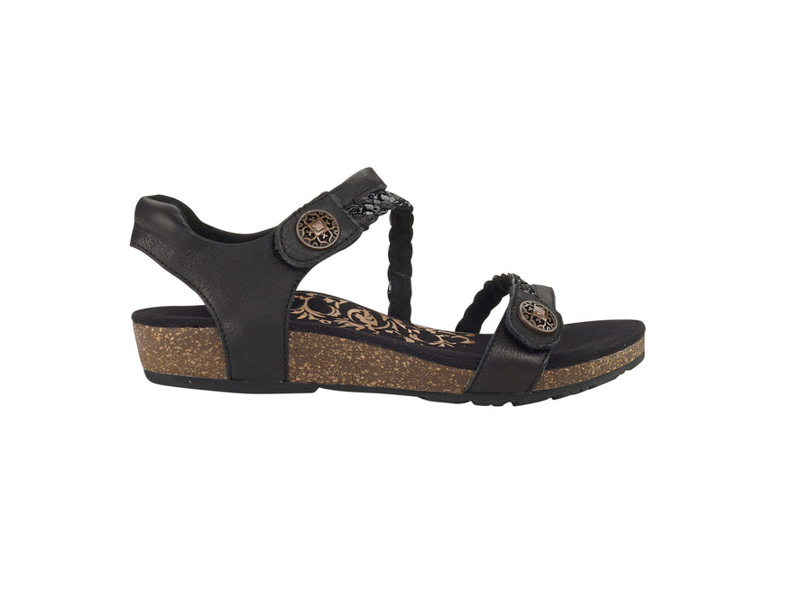 Aetrex Jillian Braided Quarter Strap Black