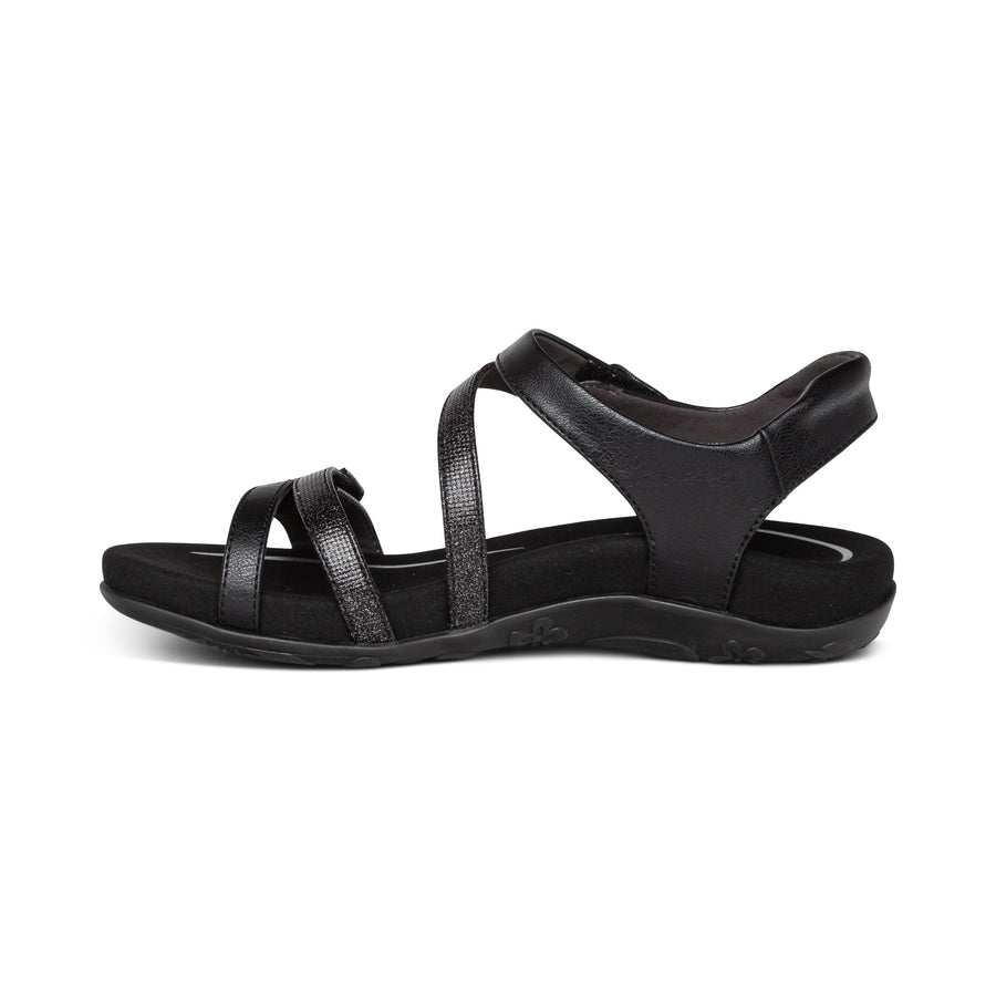Aetrex Jess Quarter Strap Black