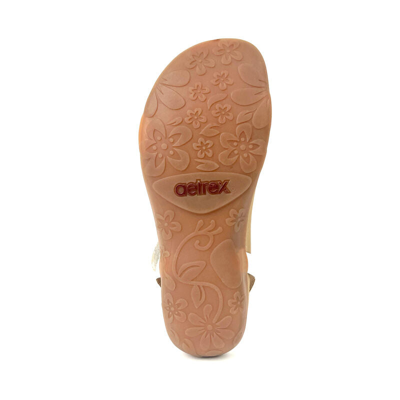 Aetrex Gabby Adjustable Quarter Strap Sandal White