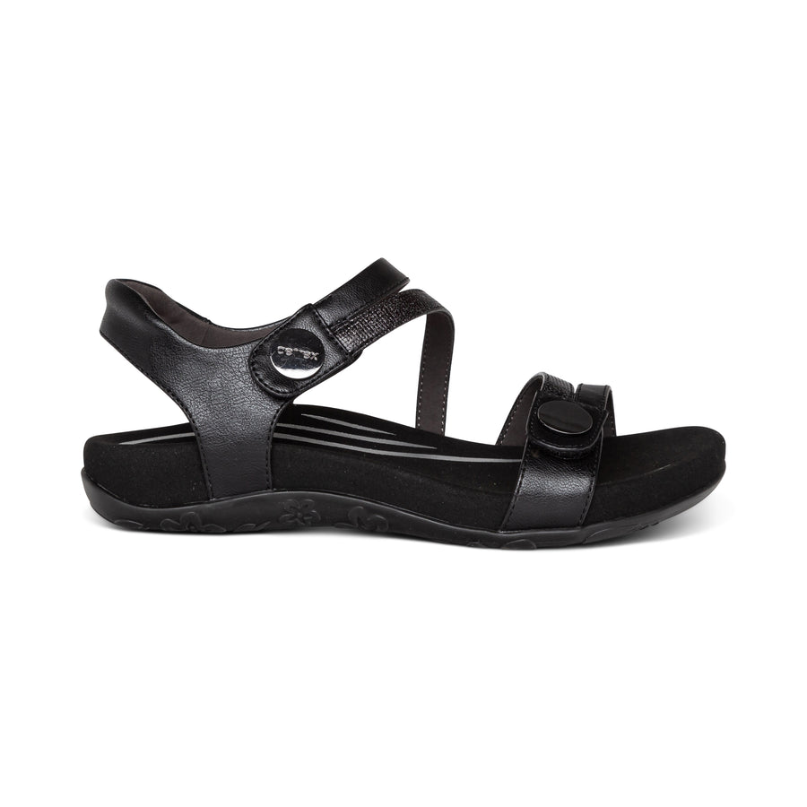 Aetrex Jess Quarter Strap Black