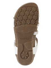 Aetrex Jillian Braided Quarter Strap White
