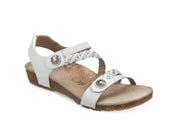 Aetrex Jillian Braided Quarter Strap White