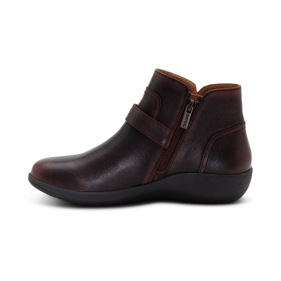 Aetrex Leah Buckle Bootie Cordovan