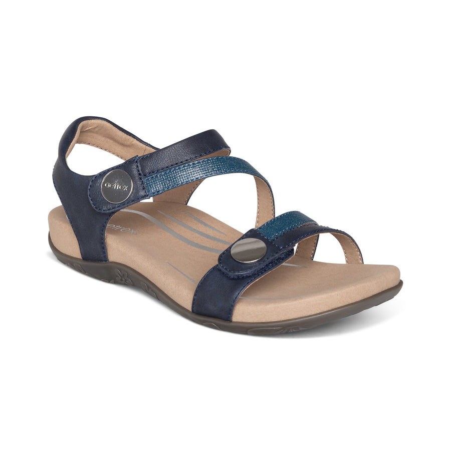 Aetrex Jess Quarter Strap Navy