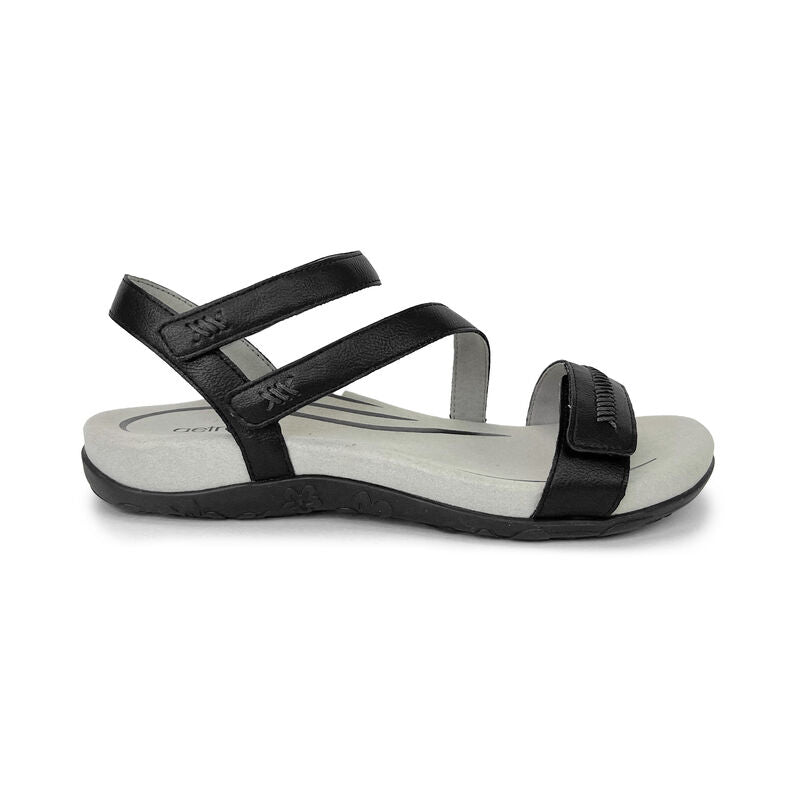 Aetrex Gabby Adjustable Quarter Strap Sandal Black Multi