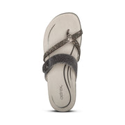Aetrex Izzy Sparkle Thong Pewter
