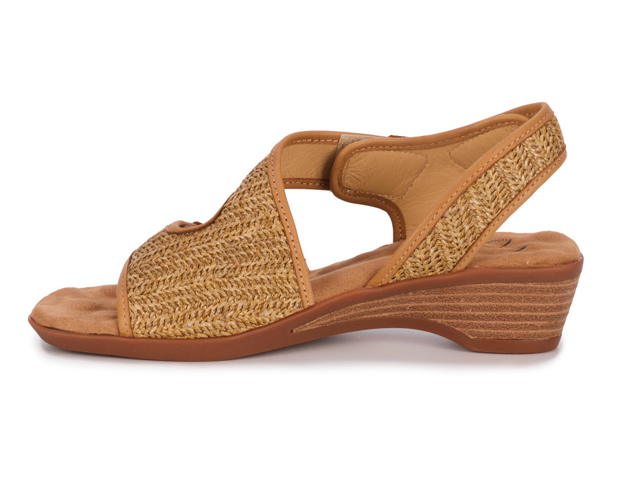 Ros Hommerson Kimmi Tan Raffia / Tan Leather (MSRP $120)