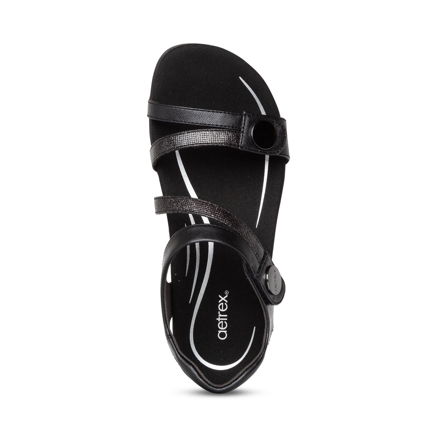 Aetrex Jess Quarter Strap Black
