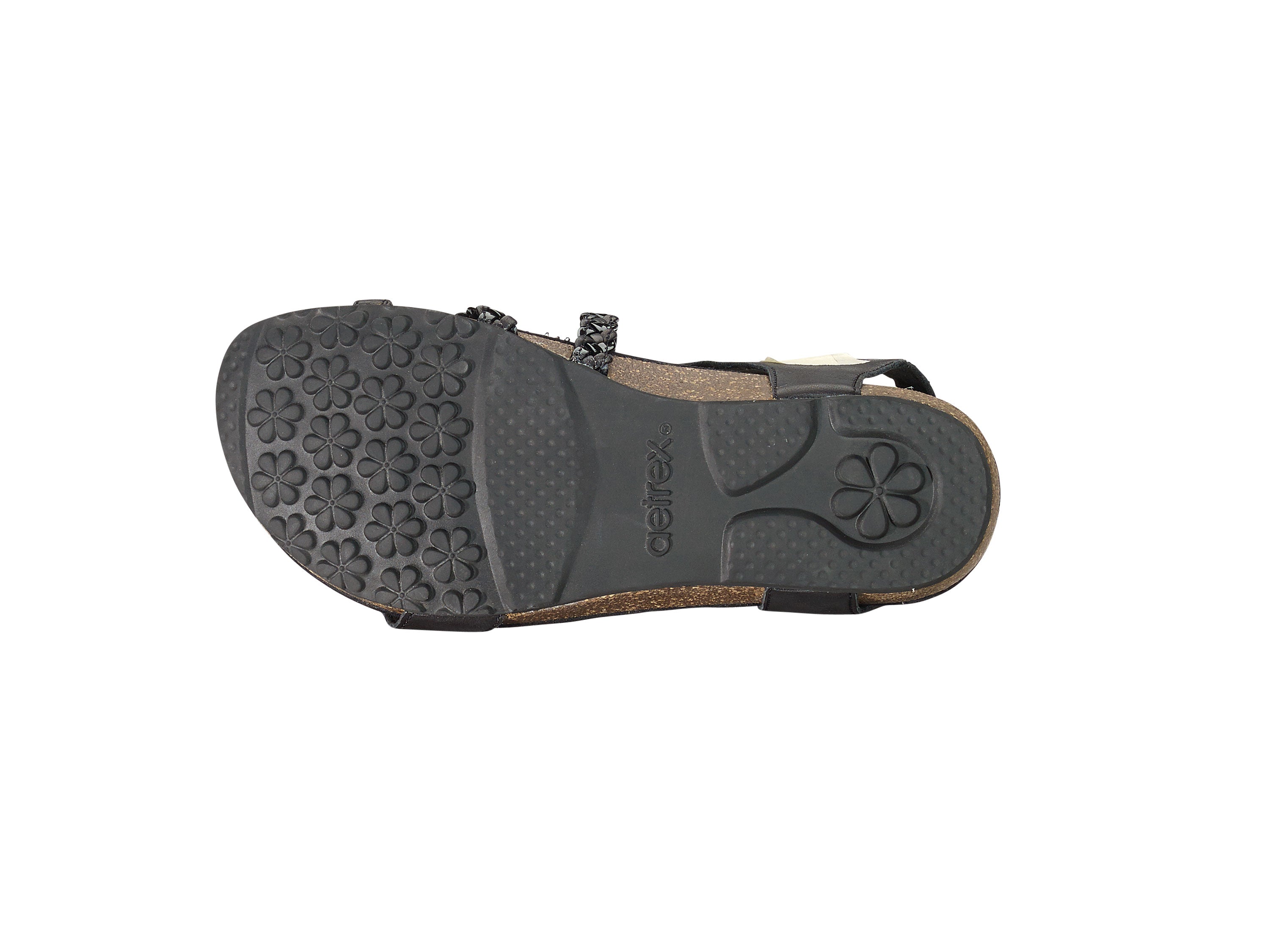 Aetrex Jillian Braided Quarter Strap Black