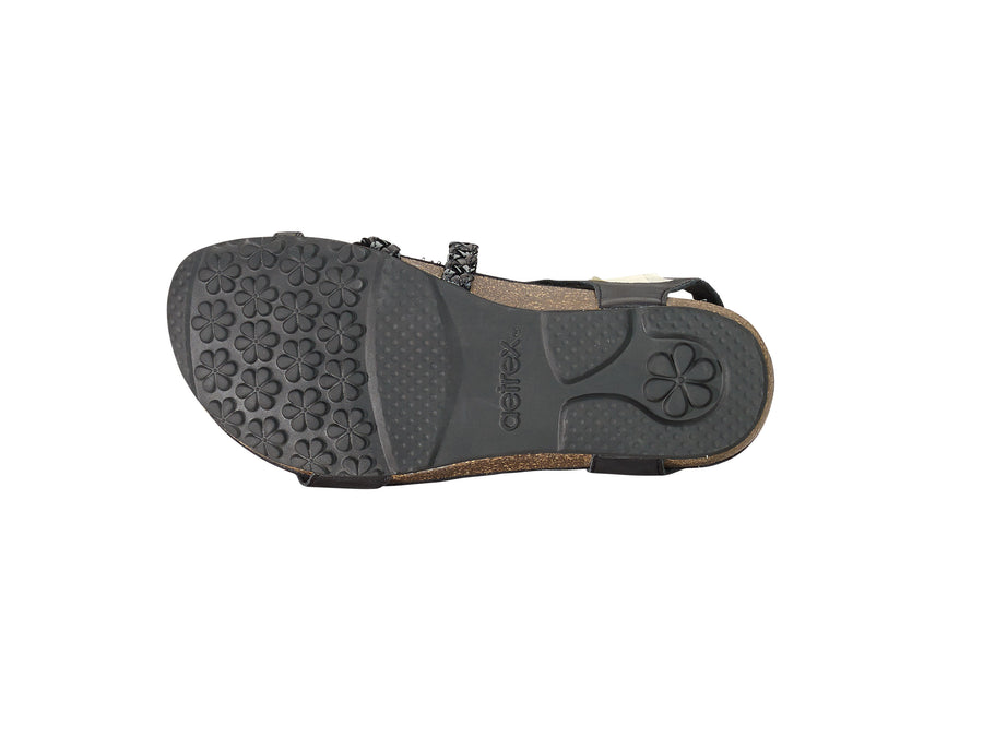 Aetrex Jillian Braided Quarter Strap Black