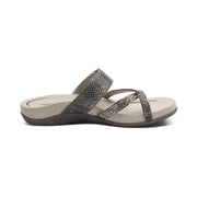 Aetrex Izzy Sparkle Thong Pewter