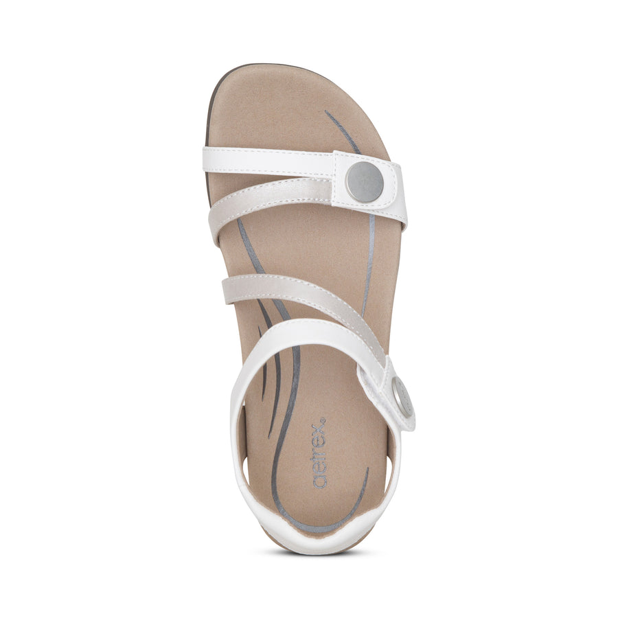 Aetrex Jess Quarter Strap White