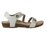 Aetrex Jillian Braided Quarter Strap White