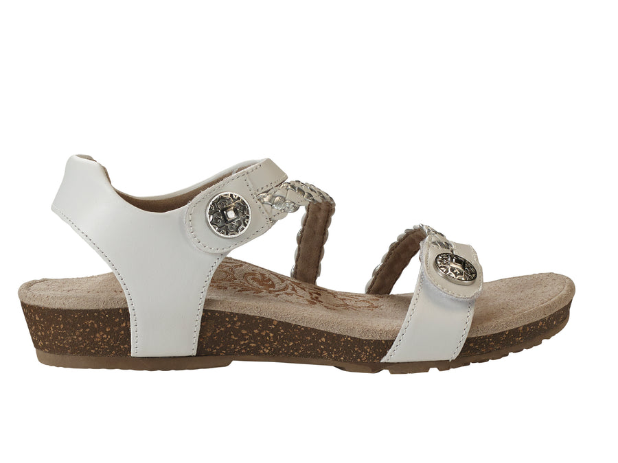 Aetrex Jillian Braided Quarter Strap White