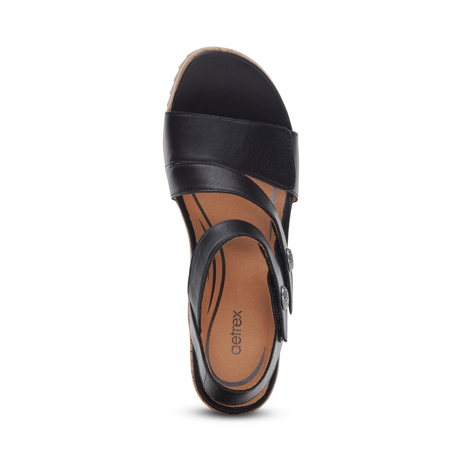 Aetrex Madelyn Wedge Black
