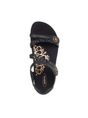 Aetrex Jillian Braided Quarter Strap Black