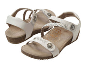 Aetrex Jillian Braided Quarter Strap White