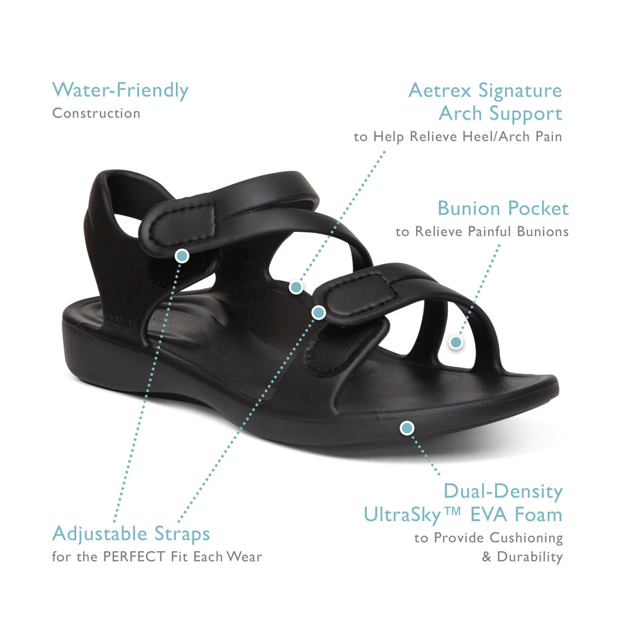 Aetrex Jillian Sport Black - Women's