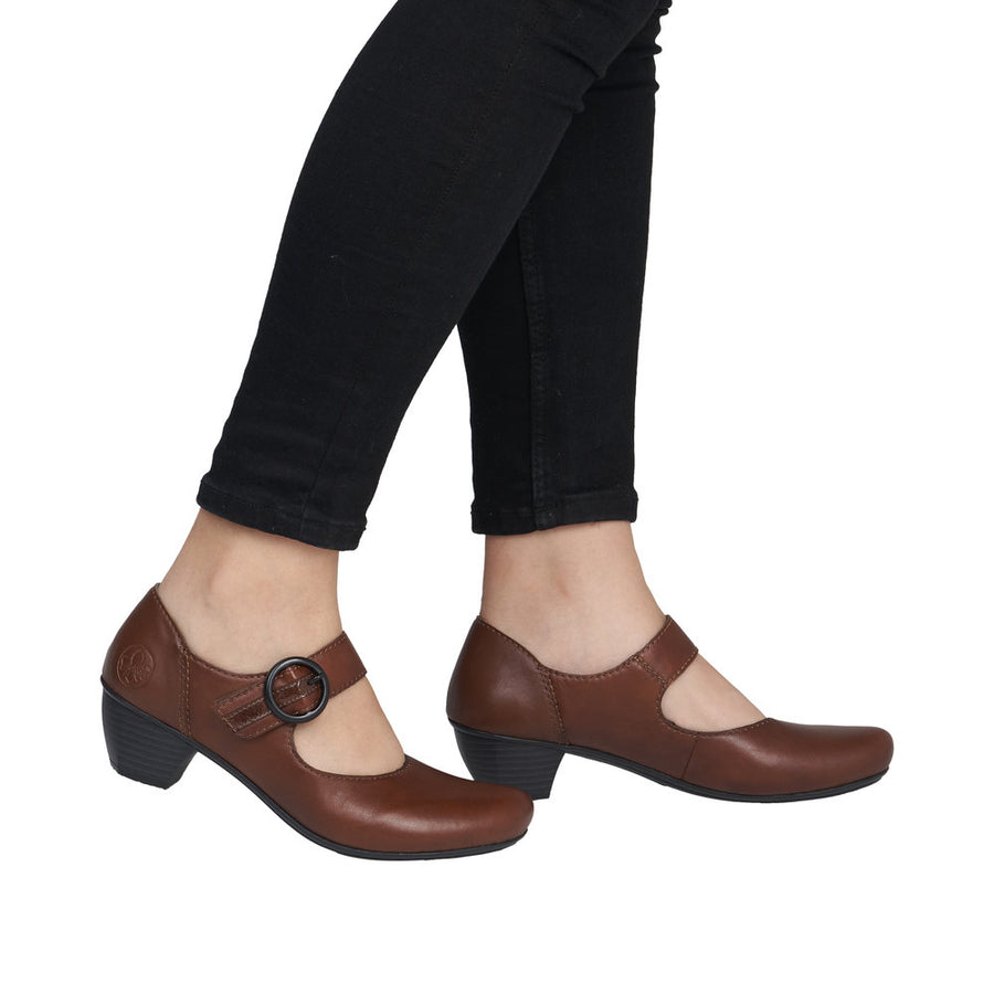 Rieker Mary Jane Heel (41756-22) Brown