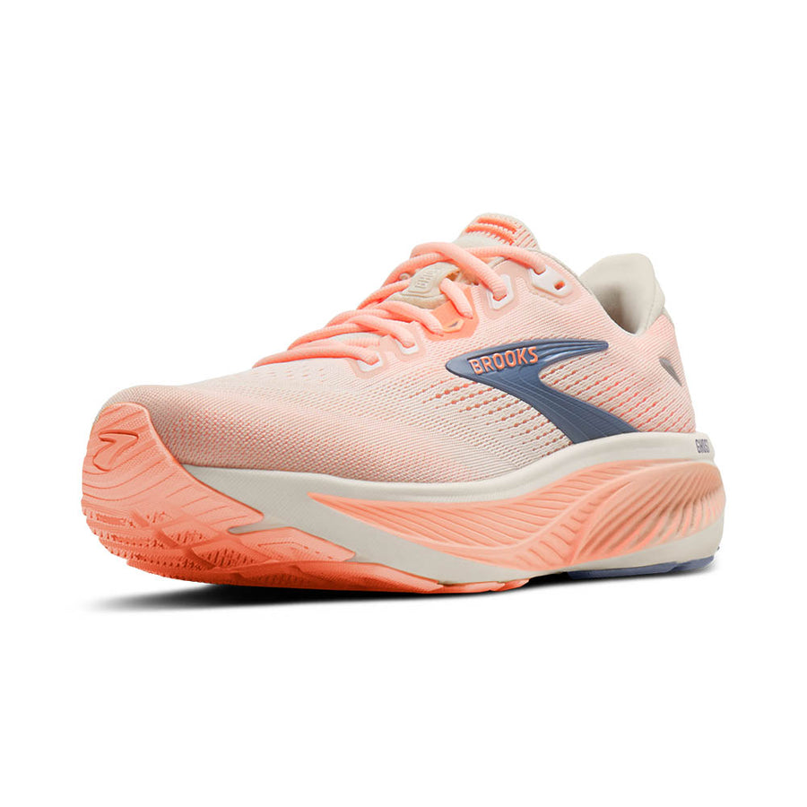 Brooks Women's Ghost 18  Star White/Cyber Peach/Grey