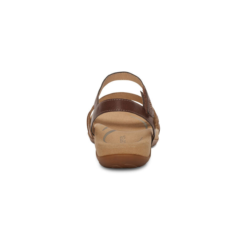 Aetrex Gabby Adjustable Quarter Strap Sandal Cognac Multi