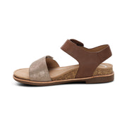 Aetrex Claire Quarter Strap Sandal Taupe Multi