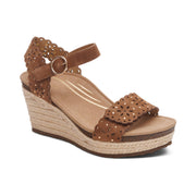 Aetrex Sydney Cutout Wedge Scotch