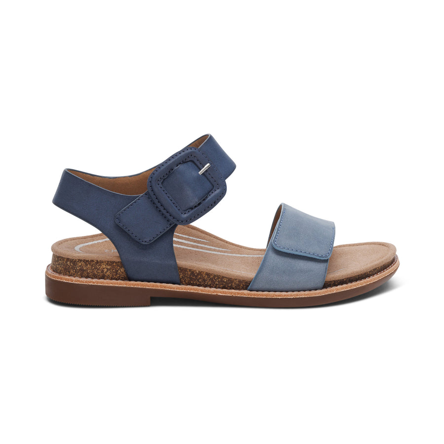 Aetrex Claire Quarter Strap Sandal Navy