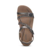 Aetrex Jess Qtr Strap Pewter Sparkle