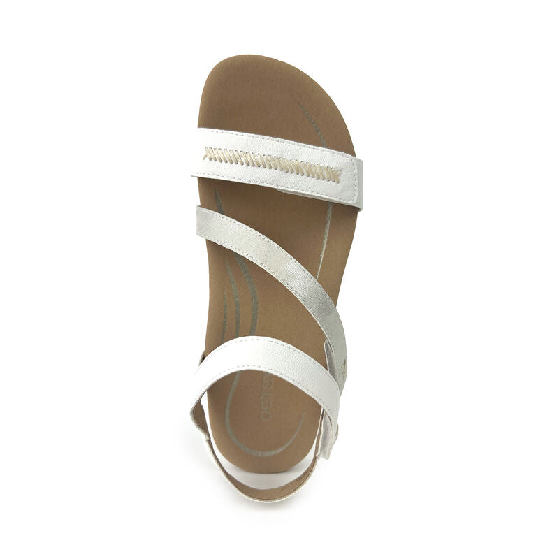 Aetrex Gabby Adjustable Quarter Strap Sandal White