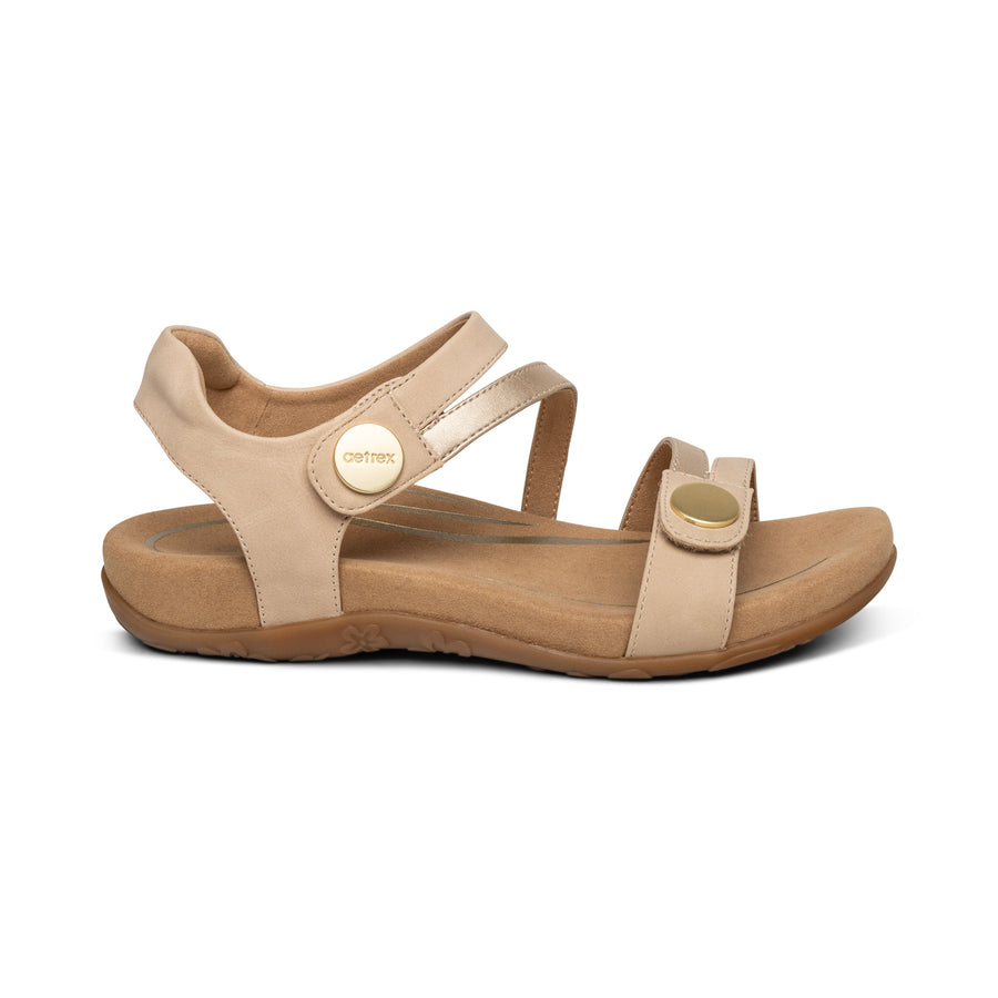 Aetrex Jess Quarter Strap Tan